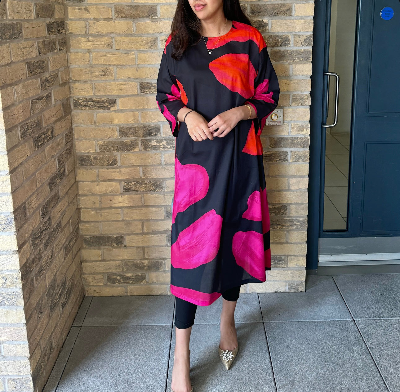 Black & Multi Sapphire - Lawn Print Kurta Dress