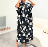 Black Silk Floral kaftan