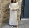 ALINA - Light beige Knit Hoody Dress