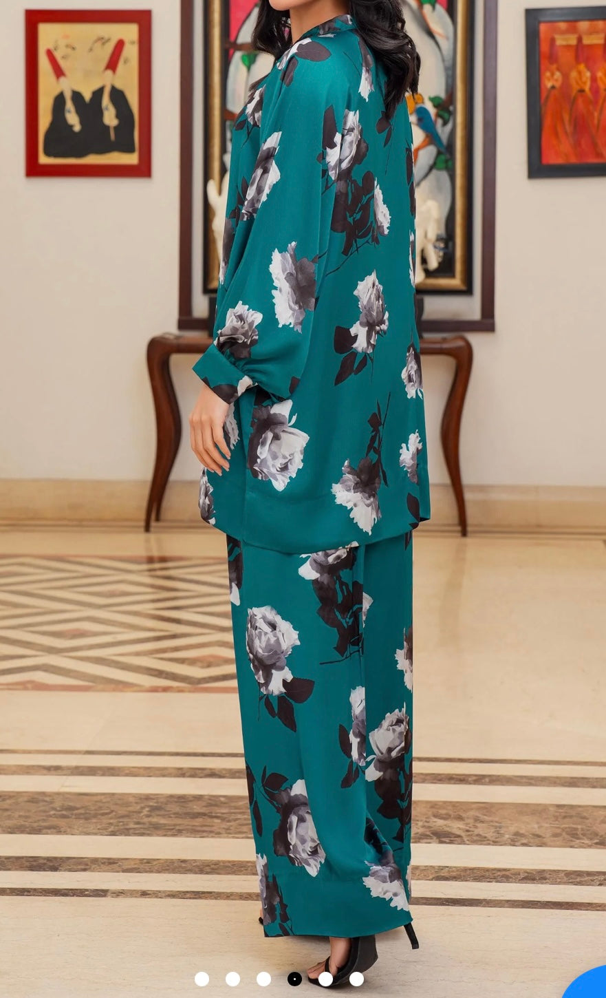 LIMELIGHT - TEAL Silk Floral Co-ord