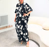 Black Silk Floral kaftan